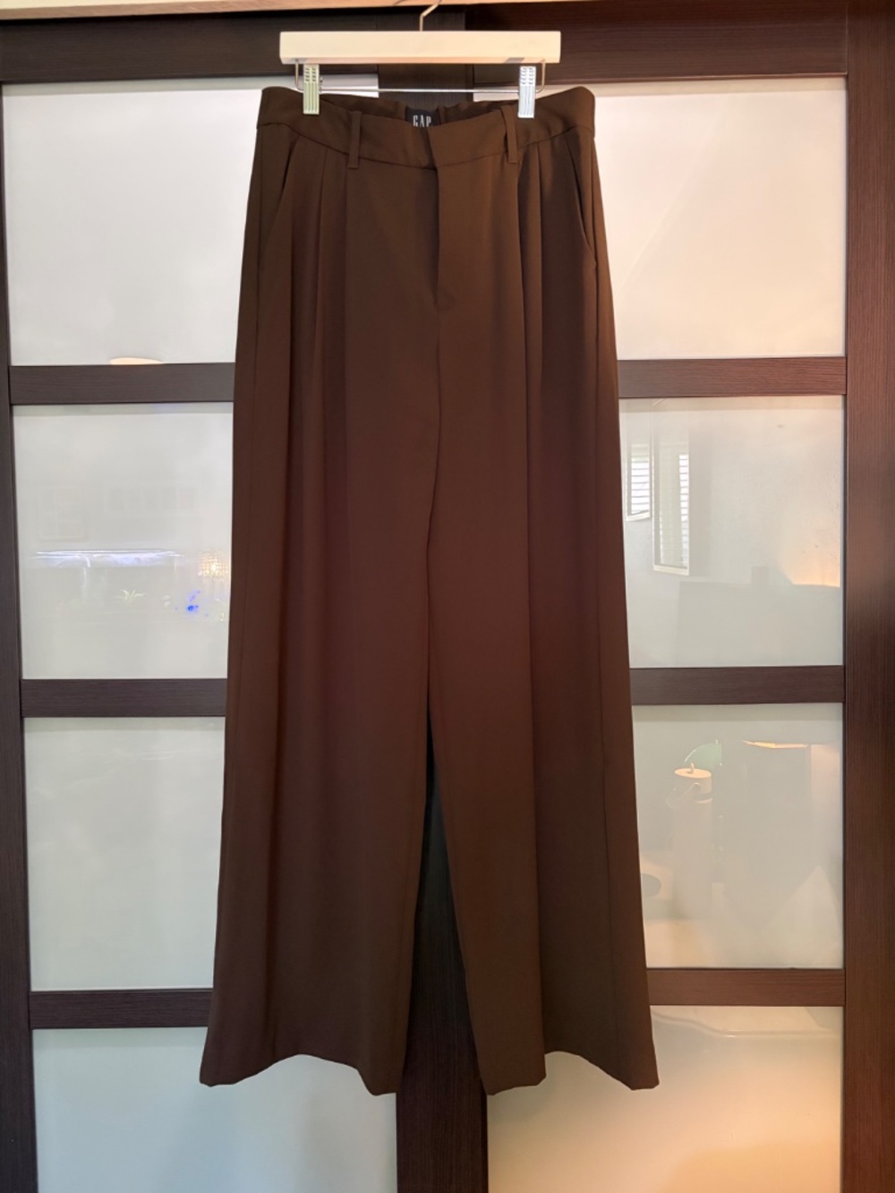 GAP 365 High-Waisted Wide-Leg Brown Trousers